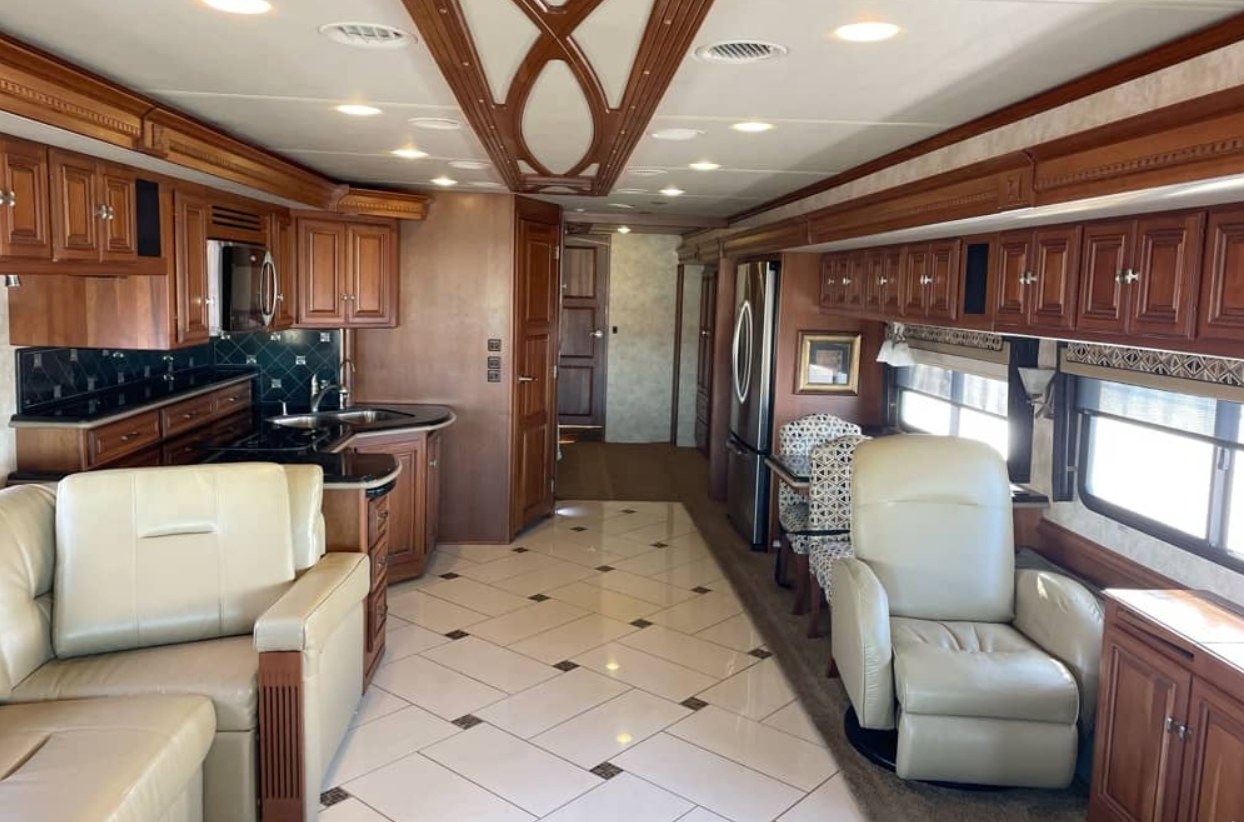 Living area and kitchen